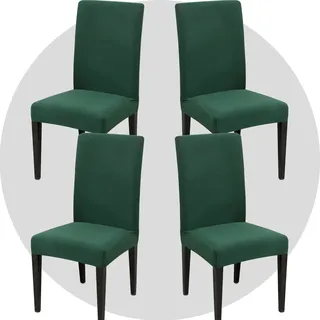 ZHILING Stuhlhussen Bezüge Set von 4 Super Fit Stretch abnehmbare waschbare Esszimmerstuhl Protector Cover Sitzbezug für Hotel, Esszimmer, Zeremonie, Bankett Hochzeitsfeier(Grün)