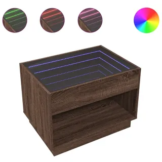 vidaXL Couchtisch mit Infinity-LED Braun Eichen-Optik 70x50x50 cm - Braun