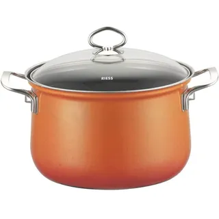 Riess Fleischtopf hoch mit Glasdeckel Ø20cm 3,5 Liter Emaille Nouvelle Corall