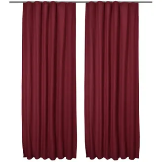 Beautissu Vorhang Amelie TK mit Kräuselband 140x245cm Rot (2tlg) , Textil , 140x245x1 cm , Heimtextilien, Vorhänge, Fertigvorhänge