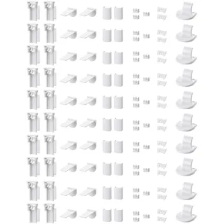 20 Kit 120 Stück Plissee Ersatzteile Set, Klemmträger, Zubehör, Klemmfix Halterung für Jalousien Installieren, Weiß