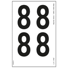 Ein Zahlenblatt – 8 – 13 mm Zahlenhöhe – 300 x 200 mm – selbstklebendes Vinyl