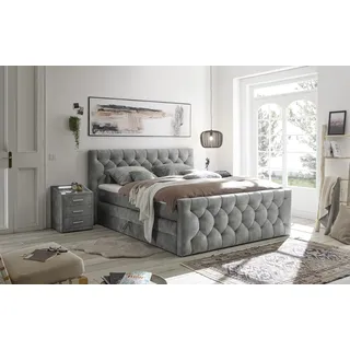 ed-lifestyle Boxspringbett Cashfield 8 ca. 180x200 cm Grau