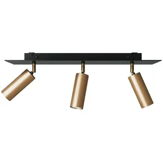 Creative Cables Mit Bulb 3-flammig Lampe Mit E14-fassung Und Rechteckigem Rose-one Xxl-lampenschirm - Satin Brass - One Size