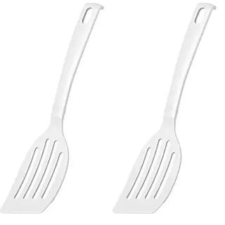 FACKELMANN 24284 Schlitzwender Blanca, Küchenhelfer aus Kunststoff, Pfannenwender für beschichtete Töpfe und Pfannen (Farbe: Weiß), Menge: 1 Stück 26.5 (Packung mit 2)