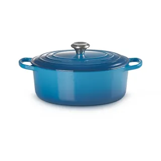 Kasserolle Kokette Oval Evo Le Creuset Gusseisen CM 29 - Blau Marseille