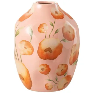 J-Line Vase, Blume, Keramik, Lachs/Orange