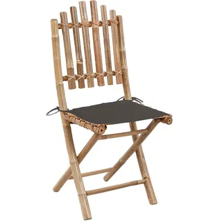 vidaXL Klappbare Gartenstühle 2 Stk. mit Kissen Bambus - Taupe