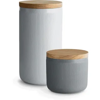 Springlane Frischhaltedose grau 10 cm x 18 cm 0,9 l 2-teiliges Set