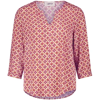 Cartoon Damen Casual-Bluse mit Muster Rosé/Camel,46