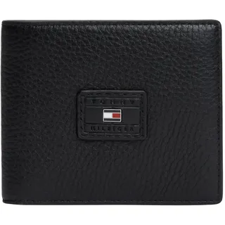 Tommy Hilfiger Herren Geldbeutel Casual Flag and Coin aus Leder, Schwarz (Black), Einheitsgröße