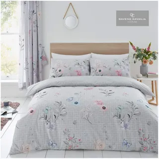GC GAVENO CAVAILIA Luxuriöses Bettwäsche-Set mit geometrischem Muster, Bettbezüge aus Baumwollmischgewebe, botanisch-natürlich, Kingsize-Bett
