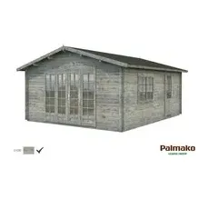 Palmako Irene Holz-Gartenhaus Grau Satteldach Tauchgrundiert 470 cm x 550 cm