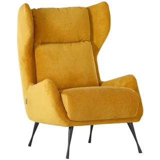 Livetastic Ohrensessel , Gelb , Textil , 75x111x83 cm , Wohnzimmer, Sessel, Ohrensessel