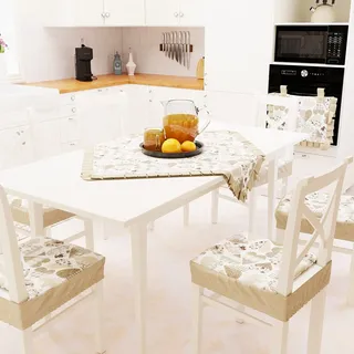 PETTI Artigiani Italiani, Herzen beige, 1 Stück Mitteldecke 90 x 90 cm
