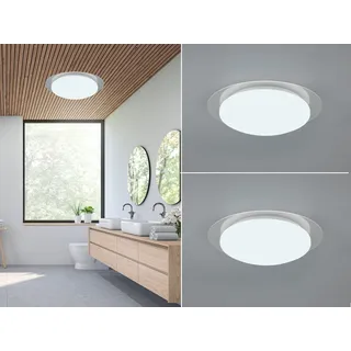 LED Deckenleuchte Set mit Sternenhimmel Fernbedienung Dimmer Farbwechsel für Bad - Weiß