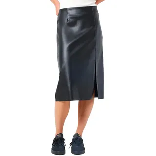 NOISY MAY Damen Nmclara Hw Slit Midi Length Skirt Noos Rock, Schwarz, L EU