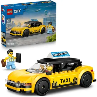 LEGO City Gelbes Taxi - Spielzeug Auto - Modellbau mit 2 Minifiguren, abnehmbares Dach - Spielset zur Förderung der Feinmotorik - Geburtstagsgeschenk für Jungen ab 5 Jahren - 60487
