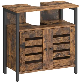 VASAGLE Waschbeckenunterschrank 30 x 60 x 30 cm Braun/Schwarz