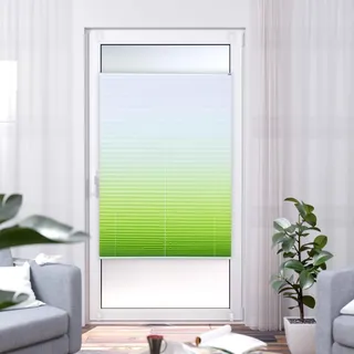 K-HOME Plissee Farbverlauf Grün/Weiß 80 x 130 cm