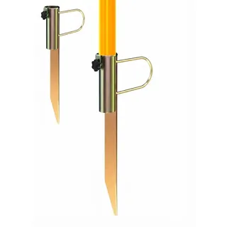 4smile Schirmständer Erdspieß aus Metall, Sonnenschirmhalter, 2er Set | Golden, Stabiler Sonnenschirmhalter Rasendorn, Bodenhülse Sonnenschirm für Strand & Garten