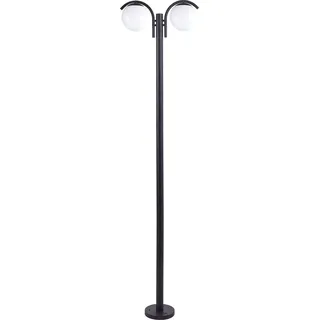 BELIANI Außenlaterne Schwarz aus Aluminium 2 Flammig 2 Lampen Mastleuchte Stehleuchte Außenleuchte Gartenlaterne Outdoor Modernes Design für Garten - Schwarz