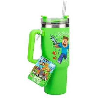 Paladone - Minecraft Green 900ml Insulated Cup and Straw