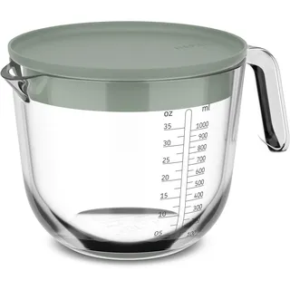 Mepal Messbecher Chef it - Leicht ablesbare, eingravierte Skala - Mikrowellen- & Backofengeeignet (ohne Deckel) - Hochwertiges Glas - Spülmaschinengeeignet - 1000 ml - Nordic sage
