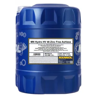 MANNOL Hydro HV ISO 46 Zinc Free 20 L