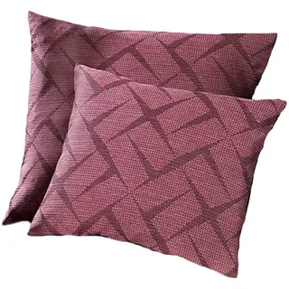 Dekokissen WECKBRODT "Jasper" Gr. 2, rot (weinrot, gemustert), B:48cm L:48cm, Polyester, Dekokissen_Sitzkissen_Kissenhüllen, Dekokissen, Kissenhülle, Jacquard, strukturierte Oberfläche,3D Effekt,ohne Füllung