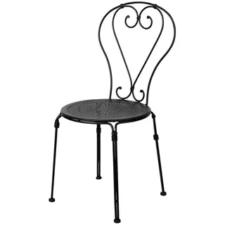 Butlers Gartenstuhl Century , Schwarz , Metall , 43x88x50 cm , Gartenmöbel, Gartensessel, Gartenstühle