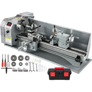 VEVOR Metalldrehmaschinen Mini Drehbank 220x750mm Drehmaschine Metall 750 W Mini Drechselbank für Metallbearbeitung Drehbank Metall präzise einfach zu bedienen