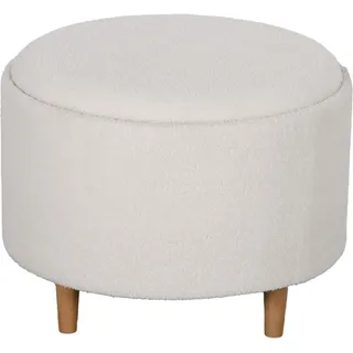 Homcom Sitzhocker Ottomane mit Stauraum Runder Polsterhocker mit Klappdeckel, Weiß B/H/L: ca. 56x56x42 cm