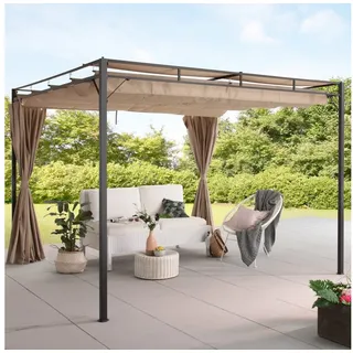 Konifera Pavillon Milos 3 x 3 m inkl. 2 Seitenteile Beige