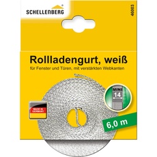 Schellenberg 46003 Rolladengurt 14 mm x 6,0 m System MINI, Rollladengurt, Gurtband, Rolladenband, weiß