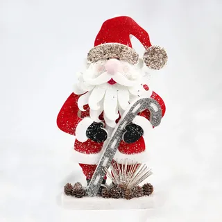 SHATCHI Weihnachtliche Tischfiguren für Fenster, Wand, Tür, Ferienhaus, Glitzer, Schaumstoff, 72 cm, 52 cm, 42 cm, 32 cm, 42 cm, 42 cm, Rot/Grau