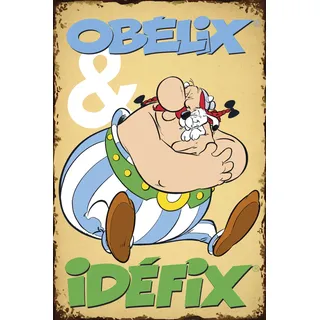 Metallbild LUCKYLINDE "Obelix und Idefix II", bunt (farbe bild(er): bunt), B:20cm H:30cm T:0,2cm, Stahl, Bilder, Metallbild, Stahlschild 20x30 cm Wanddeko Bild zum Film "Kampf der Häuptlinge"