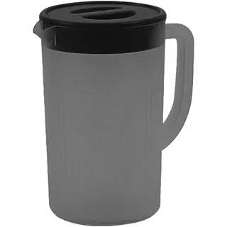 Kunststoff-Wasserkanne, Transparentes Getränk Eistee Kanne Heißes Kaltes Wasser Wein Kaffee Milch und Saft Karaffe, Nachttisch Wasserkaraffe für Desktop, Schlafzimmer (Schwarz)