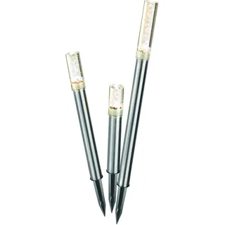 Esotec Solar Designleuchten TrioSticks Lichtfarbe 2800K warmweiß Solarlampen Gartenleuchten, 102601