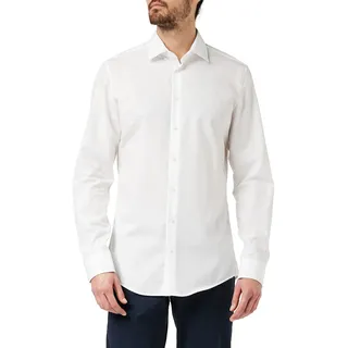 Seidensticker Herren Hemd weiß Slim Fit - Bügelfrei - Kent Kragen - Langarm - Baumwolle,