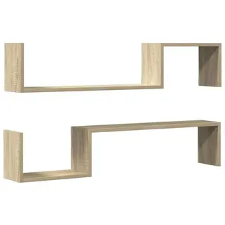 Wandregal - Set mit 2 Holzregalen - 100x15x20 cm - Schweberegal - Aufbewahrung Für Kleinteile - Mehrzweck Nutzung - Gelb