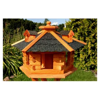 Vogelhaus Futterhaus Vogelvilla mit Solarbeleuchtung und Silo in klein und groß