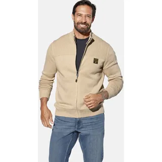 Strickjacke JAN VANDERSTORM "Strickjacke BJORNSTAD", Herren, Gr. XXL, beige, Obermaterial: 100% Baumwolle CO., Strickjacken Strickjacke
