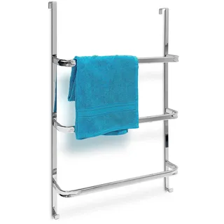 Relaxdays Handtuchhalter Tür Silber 54x85x11,5 cm