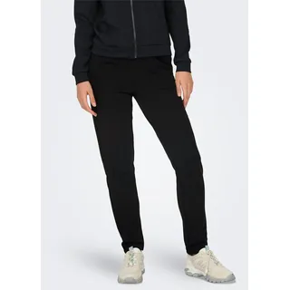 Sweathose ONLY PLAY "ONPMELINA MW SLIM SWT PNT NOOS", Damen, Gr. M (38), N-Gr, schwarz, Sweatware, Obermaterial: 50% Baumwolle, 50% Polyester, unifarben, knöchellang, Hosen Sweathose, lockere Passform, mit Gummizug, knöchellang, pflegeleicht