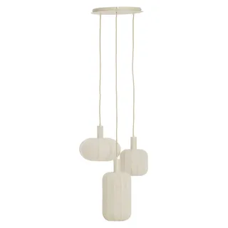 Hängeleuchte - crème - TUFIA - textil - große esstischlampe - E27 - 2992543 - Light & Living - Creme