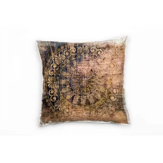 Paul Sinus Art Retro und Vintage, braun, Schrift, Mandala Deko Kissen 40x40cm für Couch Sofa Lounge Zierkissen - Dekoration zum Wohlfühlen