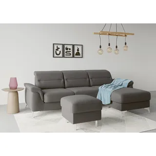sit&more Stauraumhocker Sinatra 58 x 48 x 58 cm Polyester Grau