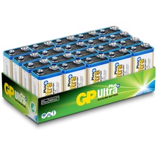 9V - 20er Set Batterien | GP Ultra Plus | Alkaline Batterien 9 Volt/Transistor - Lange Lebensdauer