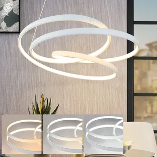 ZMH LED Pendelleuchte Esszimmer Weiß Dimmbar mit Fernbedienung Hängelampe 55W Hängeleuchte Modern Pendellampe für Esstisch Wohnzimmer Schlafzimmer - Schwarz